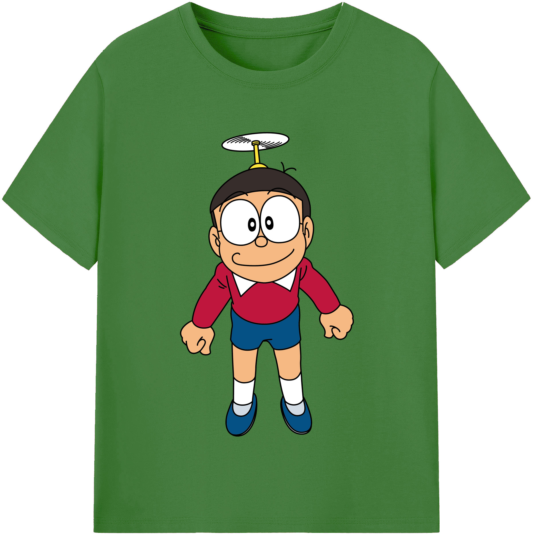 （画像用） ドラえもん 野比 のび太 Doraemon Nobita Nobi レディースカジュアルプリントTシャツ（綿100％）